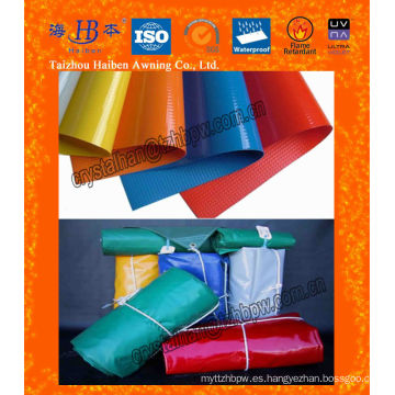 Impermeable resistente y resistente al fuego tela de encerado de pvc